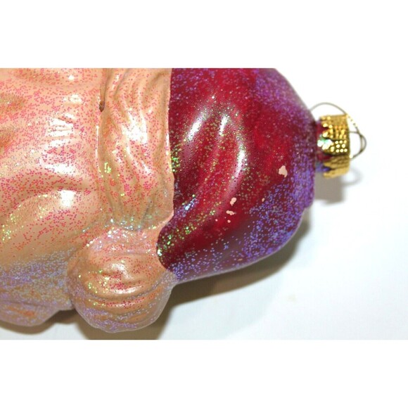 Holiday Time Santa Claus Full Face Blow Mold Hanging Gold Ornament 7.5"x5" Lot 2 - Picture 5 of 7